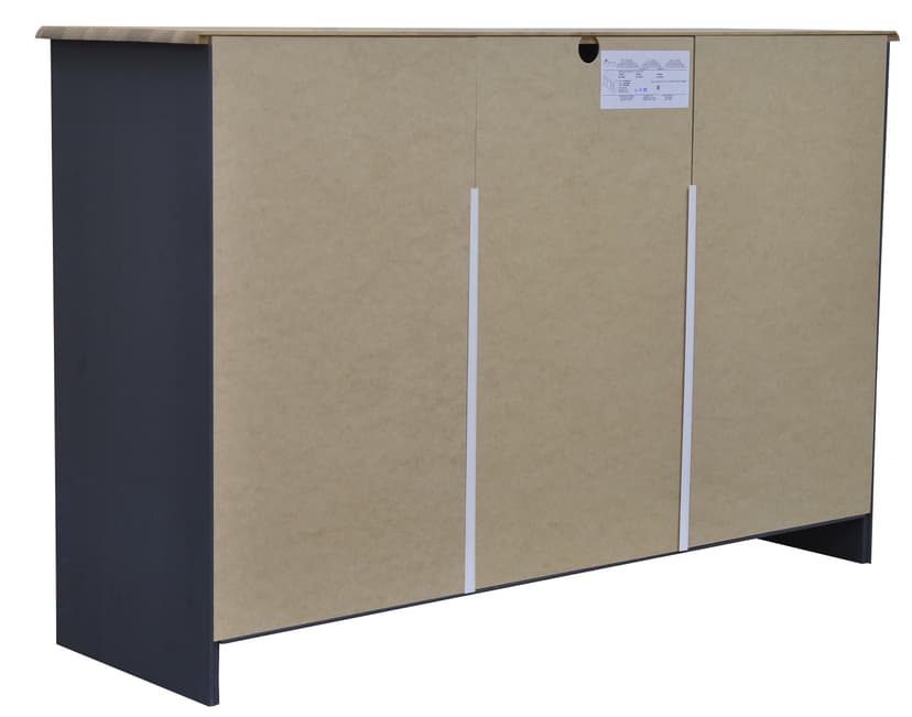 Комод Хаба 113×35×73, 2 двери и 6 ящиков, массив сосны, серый воск с сосновой столешницей — фото 6