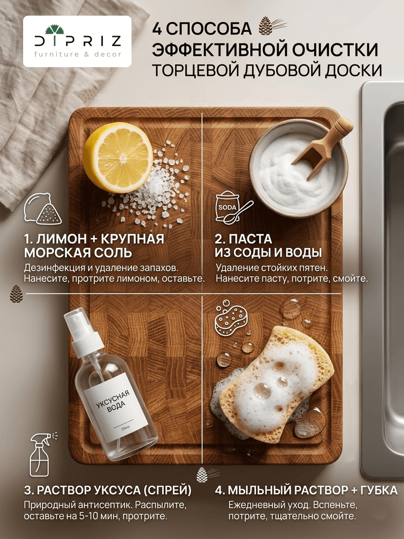 Разделочная доска Лауро из массива дуба для кухни, масло, бежевый — фото 4
