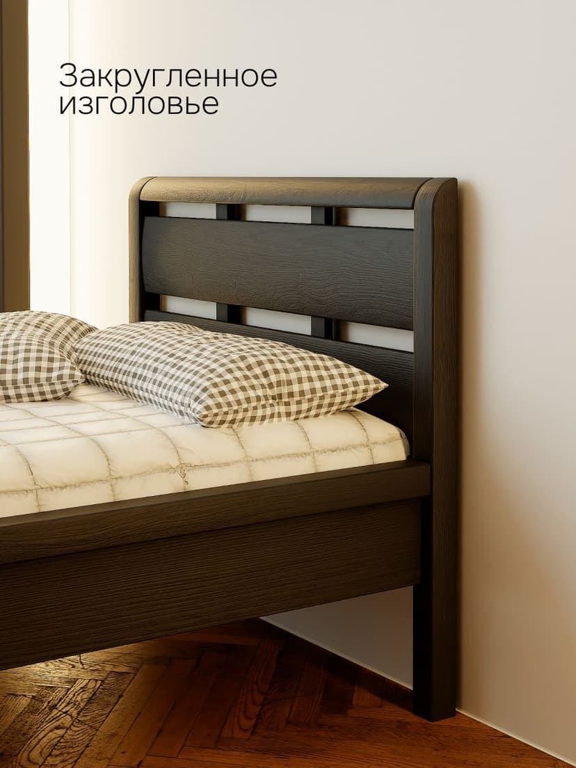 Кровать Мадейра 90х200, деревянная, из натурального дерева, массив сосны — фото 3