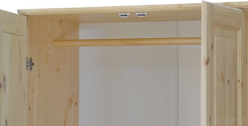 Шкаф для одежды Фалко 145,6×56,8×183,8, 3 двери и 3 ящика, массив сосны под лаком