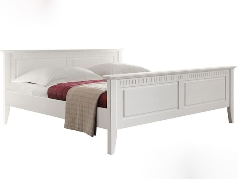 Кровать 180х200, Боцен, двуспальная, массив сосны, белый воск, Dipriz