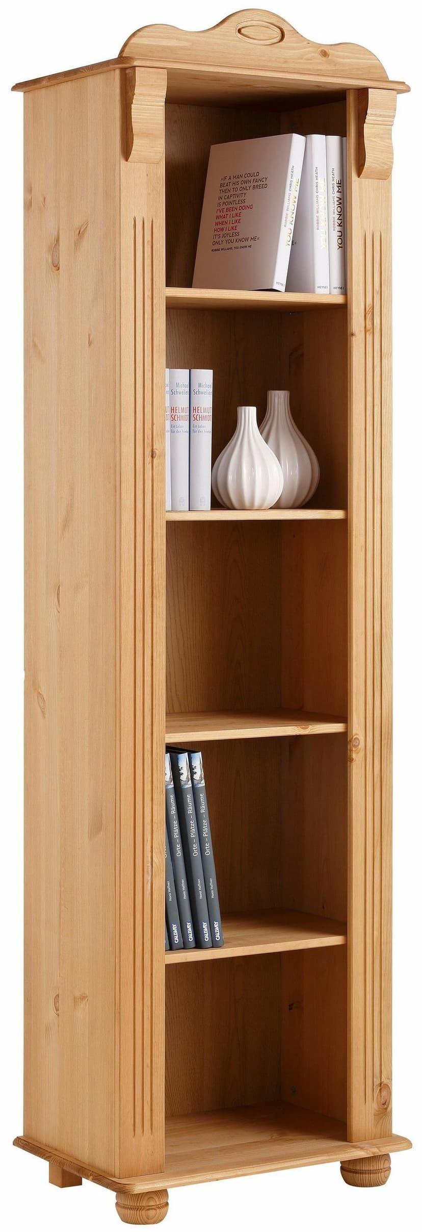 Шкаф книжный, массив сосны, натуральный