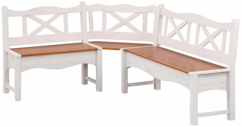 стол обеденный 120х80 и скамья, для сада, кухни, дачи, для террасы деревянный, белый воск/черри — фото 3