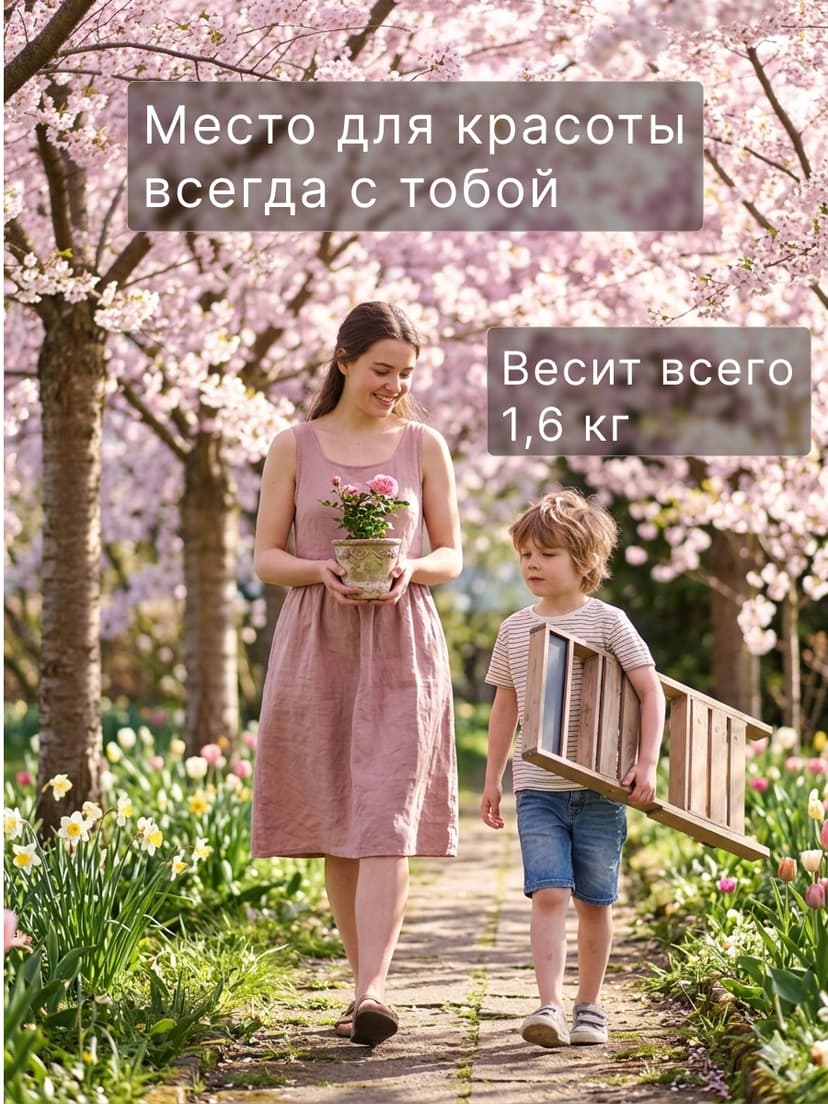 Подставка для цветов, 35х30х71, Флорэль, этажерка, напольное, на подоконник, полка, из массива дерева, коричневый — фото 7