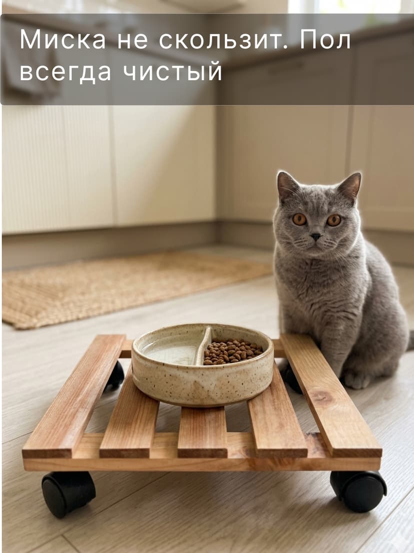 Подставка для цветов напольная на колесиках Флорэль деревянная в стиле рустик (состаренный), квадратная, браун, темно-коричневый — фото 3