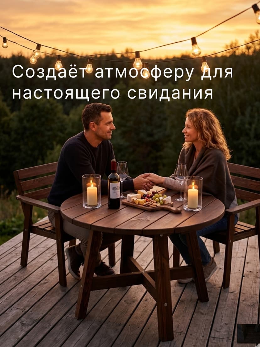 Стол обеденный, 105х105х73, Осло, кухонный, садовый, круглый, деревянный, венге — фото 4