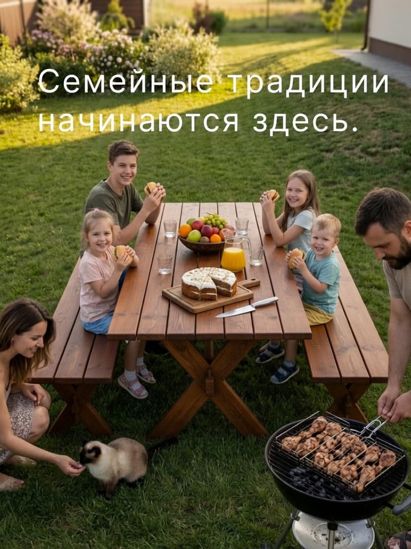 Скамейка садовая, 200х44х44, Осло, для кухни, банкетка в прихожую, из массива дерева, венге — фото 2