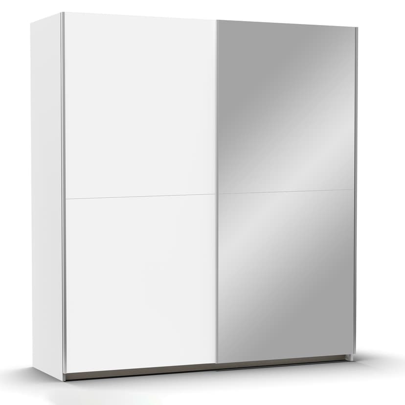 Шкаф купе для одежды с зеркалом белый Муро с раздвижной системой Hettich TopLine L, ЛДСП — фото 2