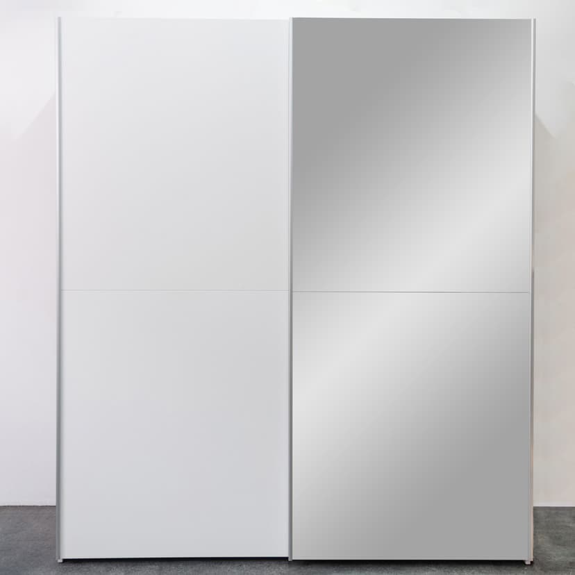 Шкаф купе для одежды с зеркалом белый Муро с раздвижной системой Hettich TopLine L, ЛДСП — фото 5