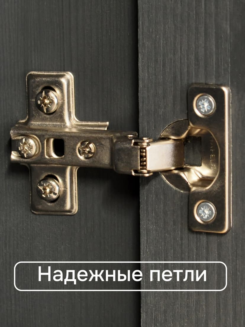 Шкаф-витрина Лена 90×39×192, буфет для кухни, массив сосны, серый воск с натуральной сосной