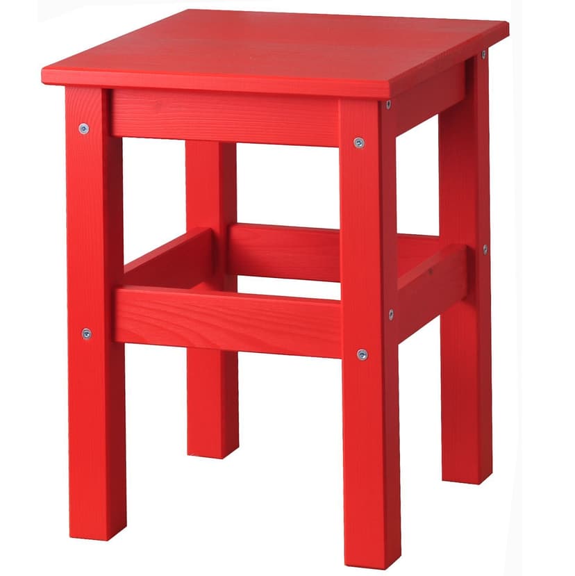 Табурет «Одвар» 33×33×45 см, деревянный, красный, массив сосны, IKEA — фото 2