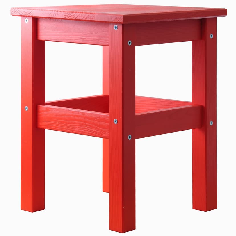 Табурет «Одвар» 33×33×45 см, деревянный, красный, массив сосны, IKEA — фото 9