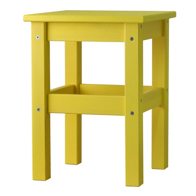 Табурет «Одвар» 33×33×45 см, деревянный, желтый, массив сосны, IKEA, желтый — фото 2