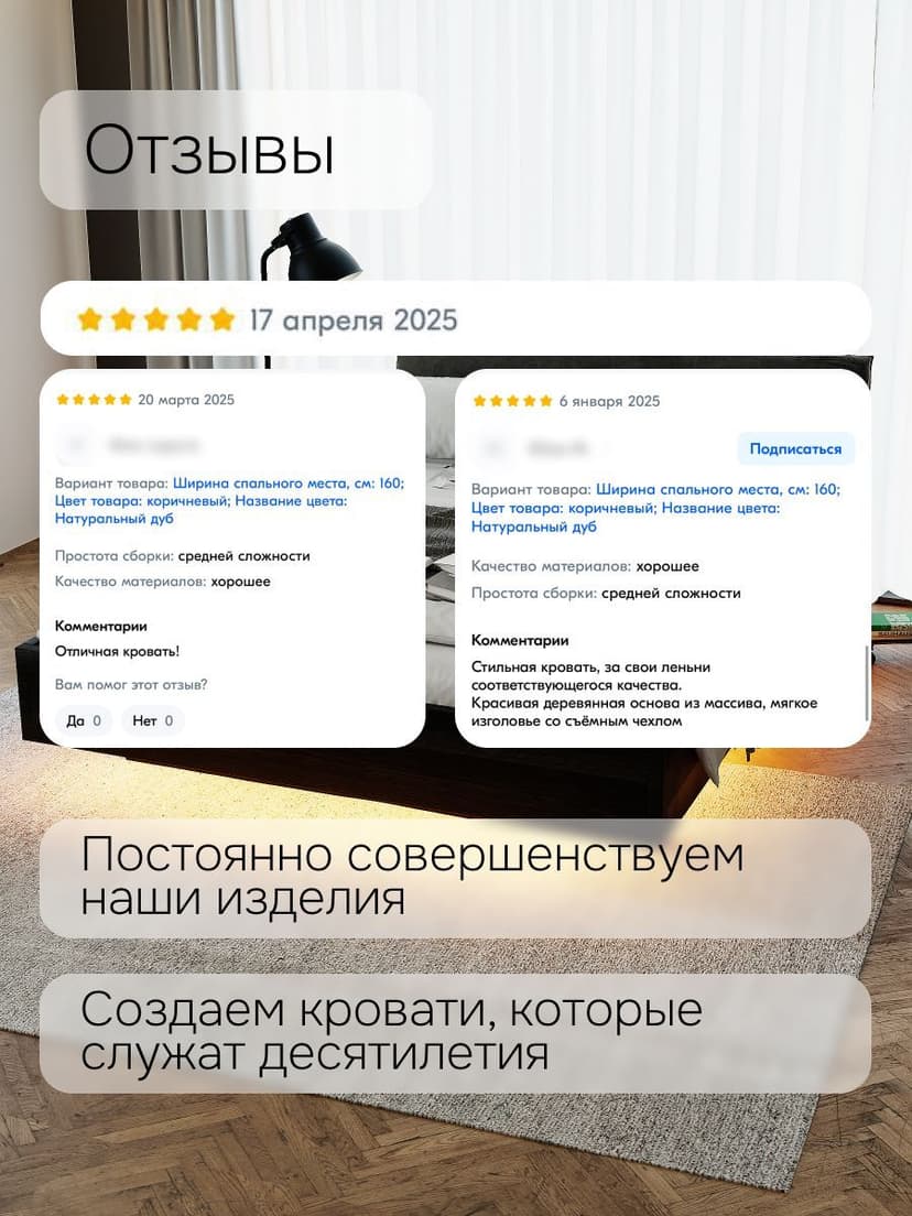 Кровать 200х200 Беллиссима с мягким изголовьем, черный дуб — фото 4