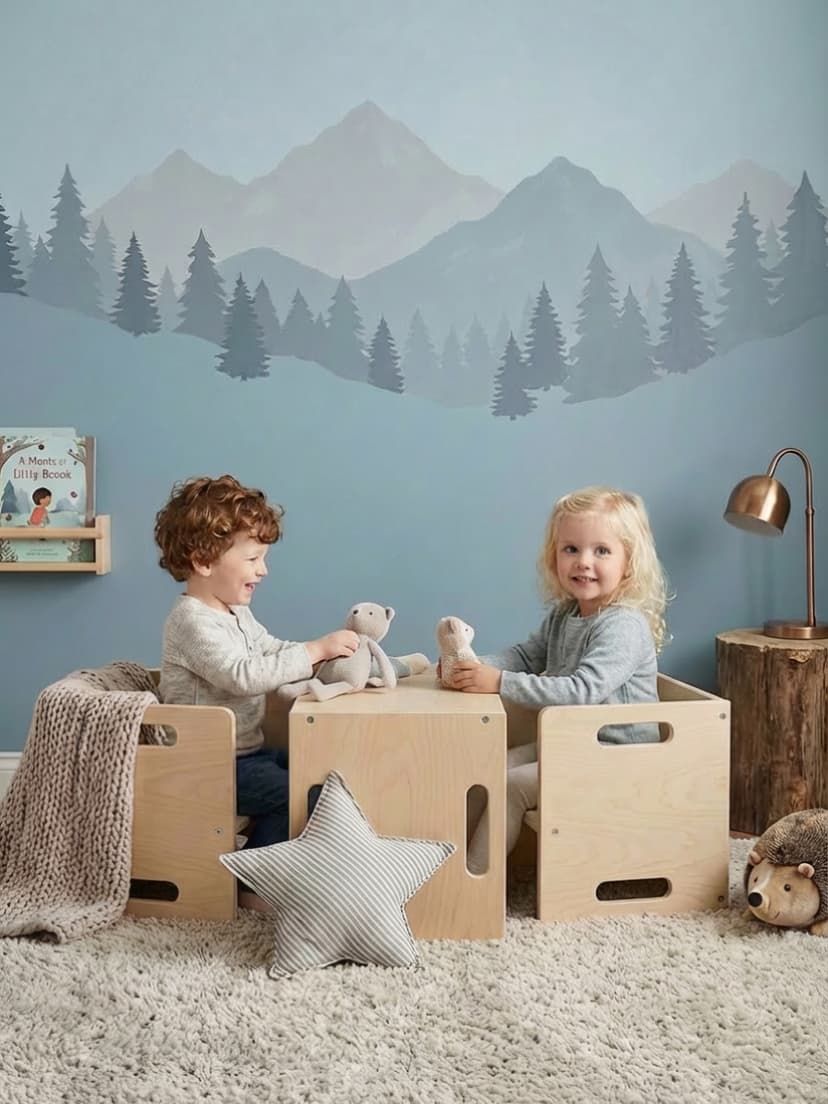 Стул-перевёртыш Чек 34×34×34, растущий детский 2 в 1, берёзовая фанера под лаком — фото 5