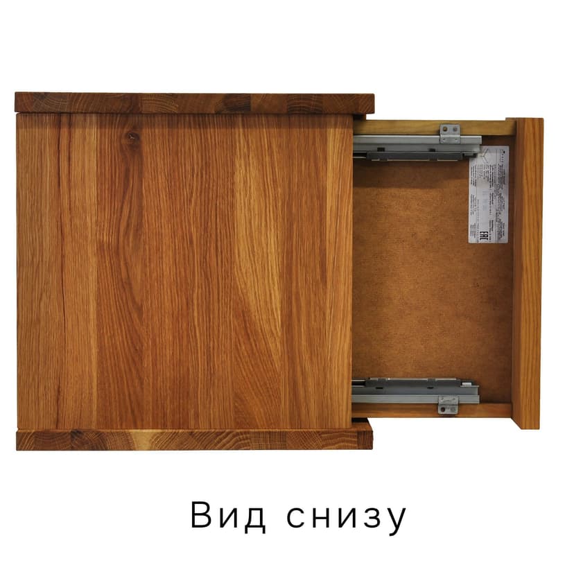 Парящая прикроватная тумба навесная Дольче Вита из массива дуба с выдвижным ящиком 1 шт, бежевый — фото 11