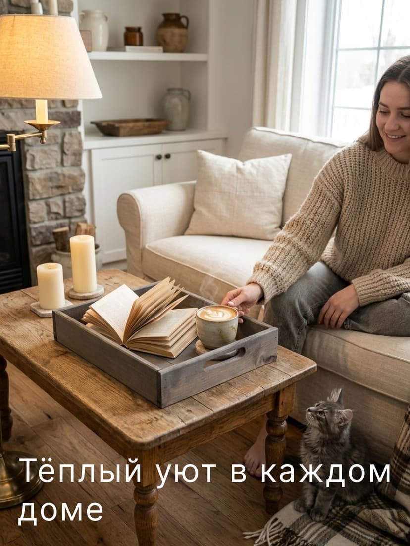 Поднос, 38х28х7, Флоутард, столик для завтрака в постель, для кухни, состаренный бурый, массив сосны, темно-коричневый — фото 4