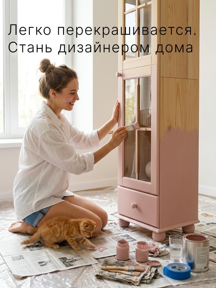 Шкаф витрина Бритта однодверный лак