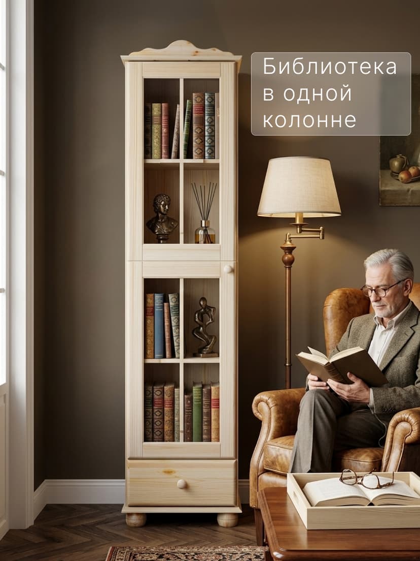 Шкаф витрина Бритта однодверный лак