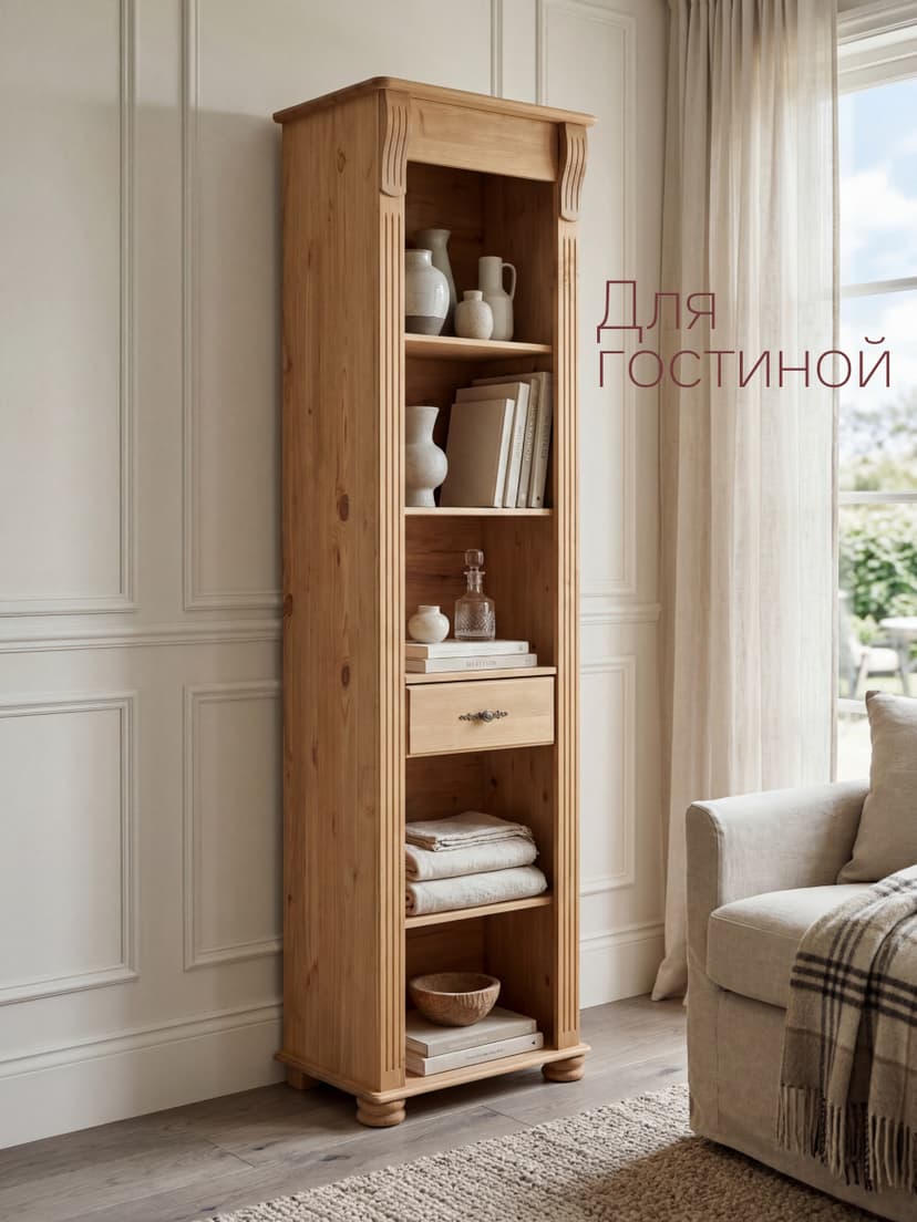 Витрина Сюзанна из сосны, бейц