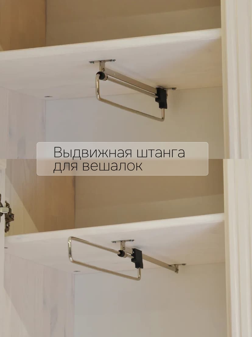 Шкаф 58х41х200 распашной для одежды Неаполь из натурального дерева