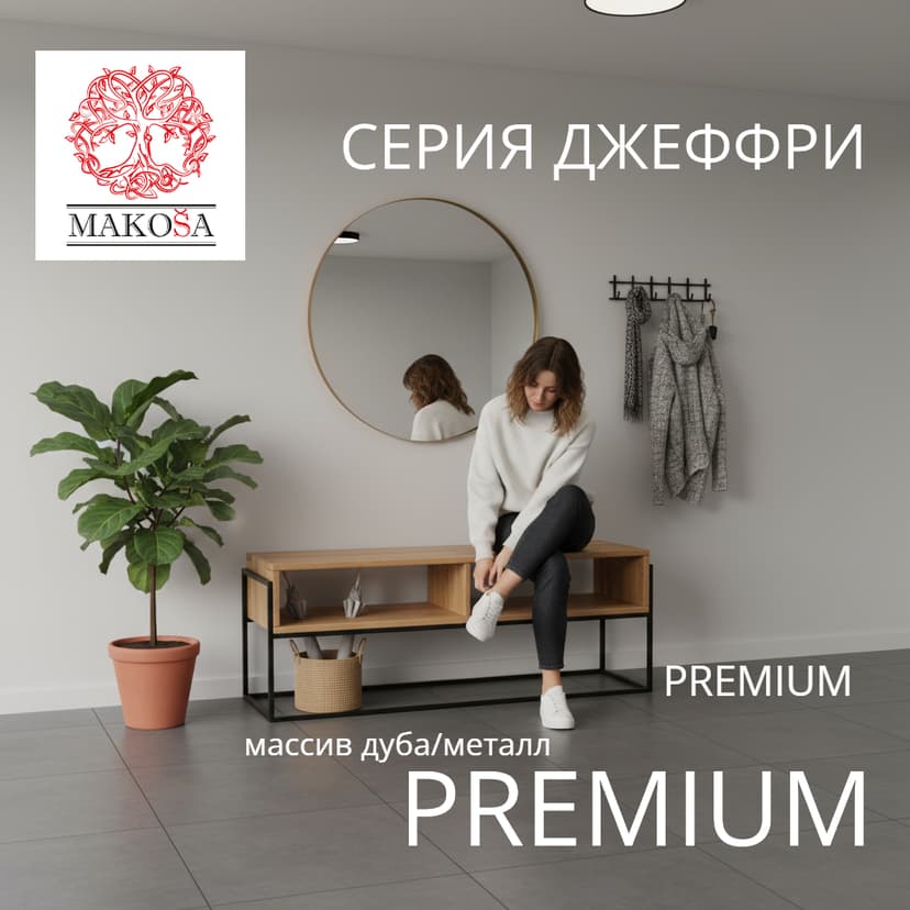 Тумба под телевизор, прикроватная тумба, тумба для прихожей GEOFFREY 120 см G+K из массива дуба в стиле лофт
