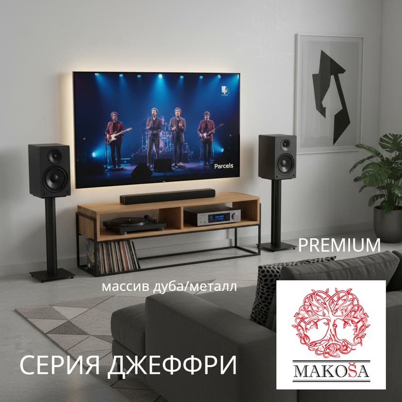 Тумба под телевизор, прикроватная тумба, тумба для прихожей GEOFFREY 120 см G+K из массива дуба в стиле лофт