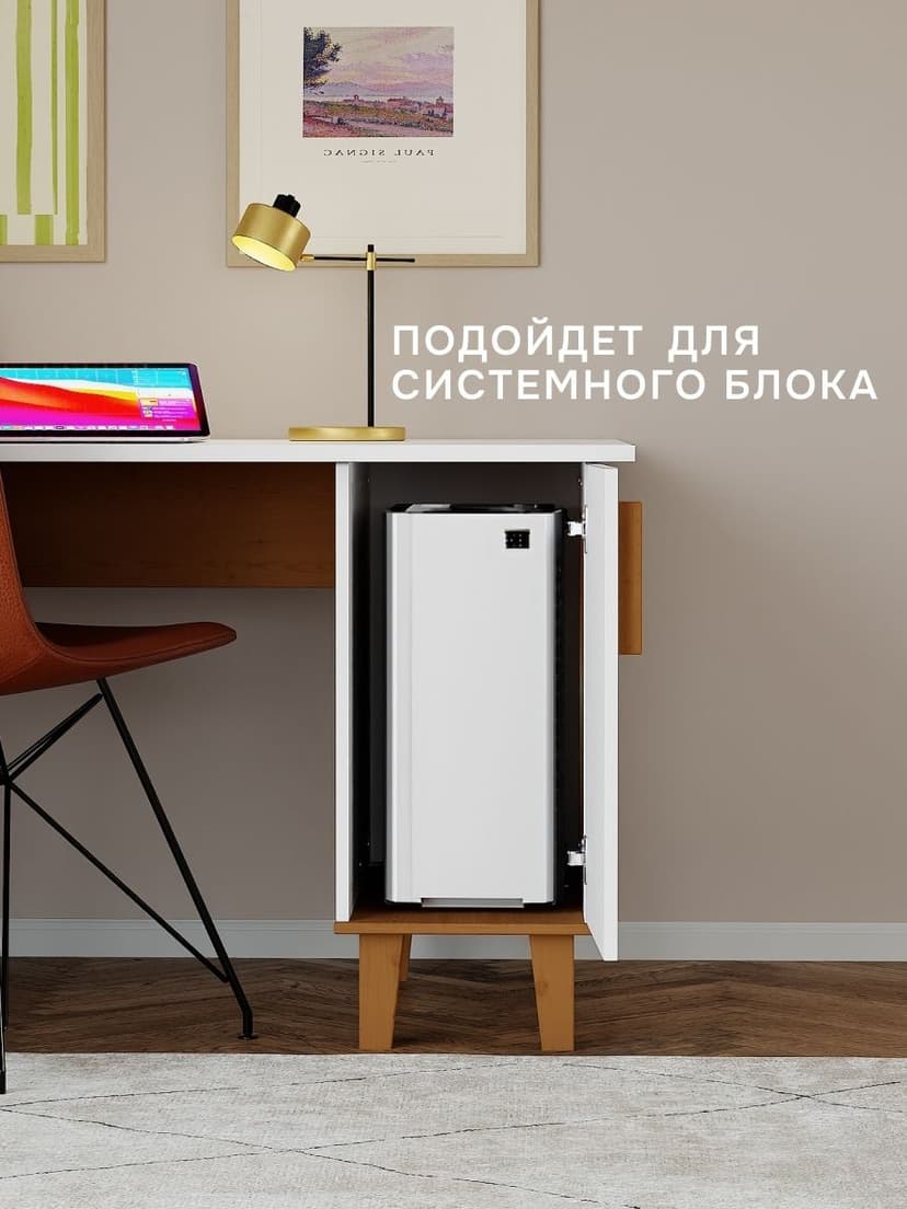 Стол компьютерный, 170х117х77, Вест, письменный, угловой, с тумбой и ящиками, белый