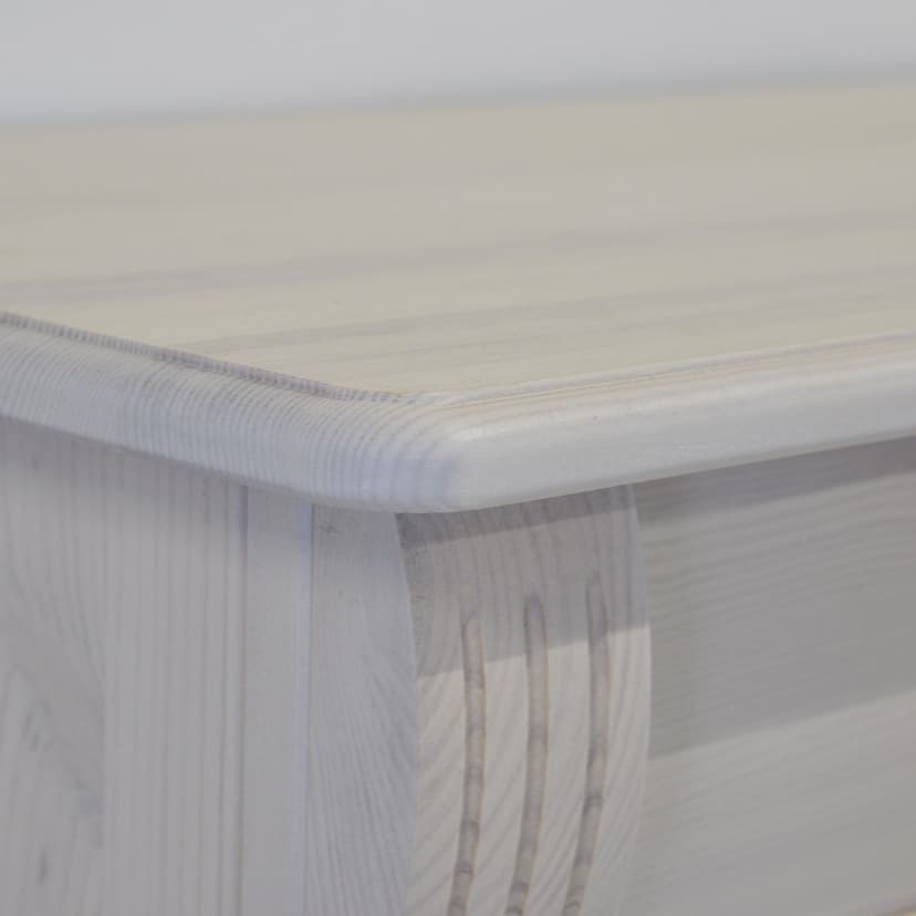 Комод деревянный Сюзанна 91х42х125 см, белый комод из массива сосны с 5-ю ящиками и дверью — фото 8