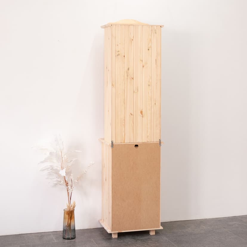Витрина Лена 48×28×105, надстройка буфета, массив сосны под лаком, натуральный цвет