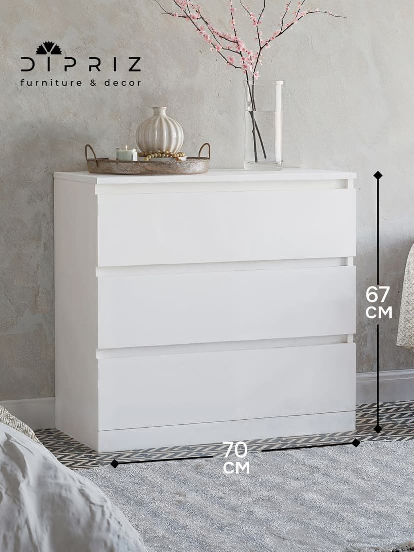 Комод для одежды Марм с ящиками, белый, 70x67x35 см