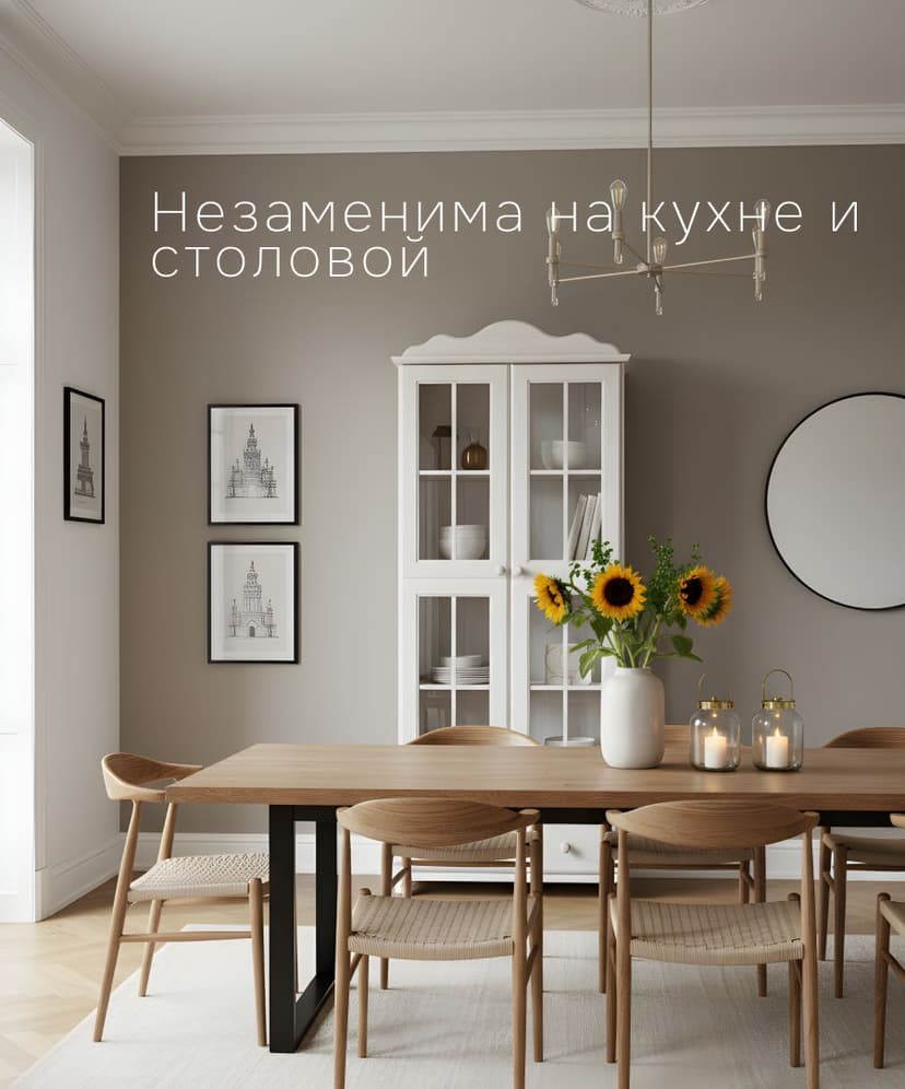 Шкаф-витрина Бритта двухдверная, с полками, массив сосны, белый воск — фото 4