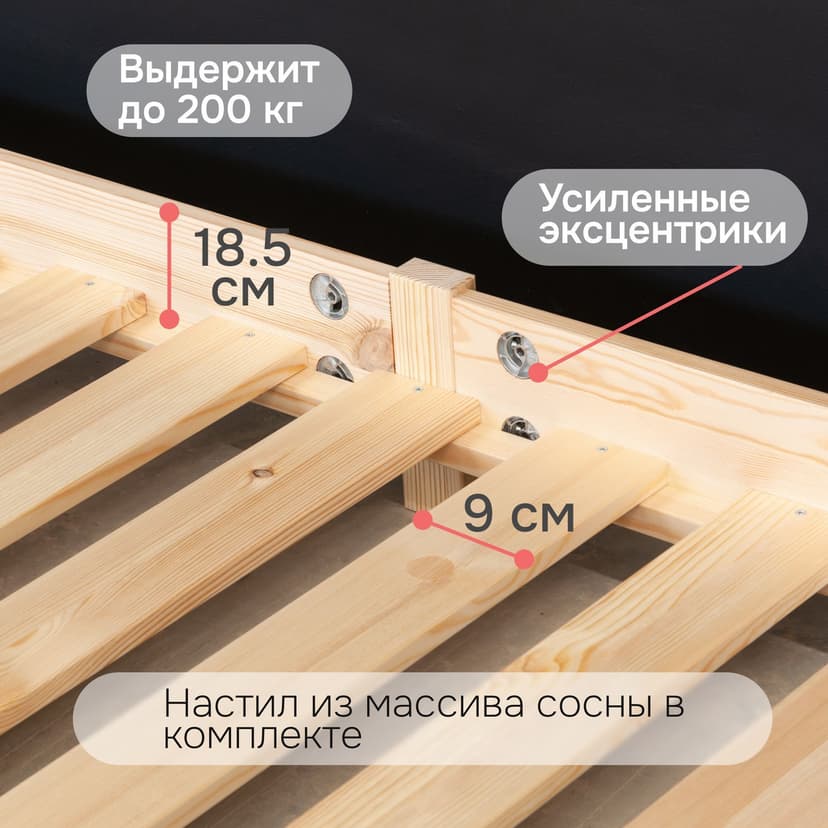 Кровать домик Кози 90х190 из массива сосны