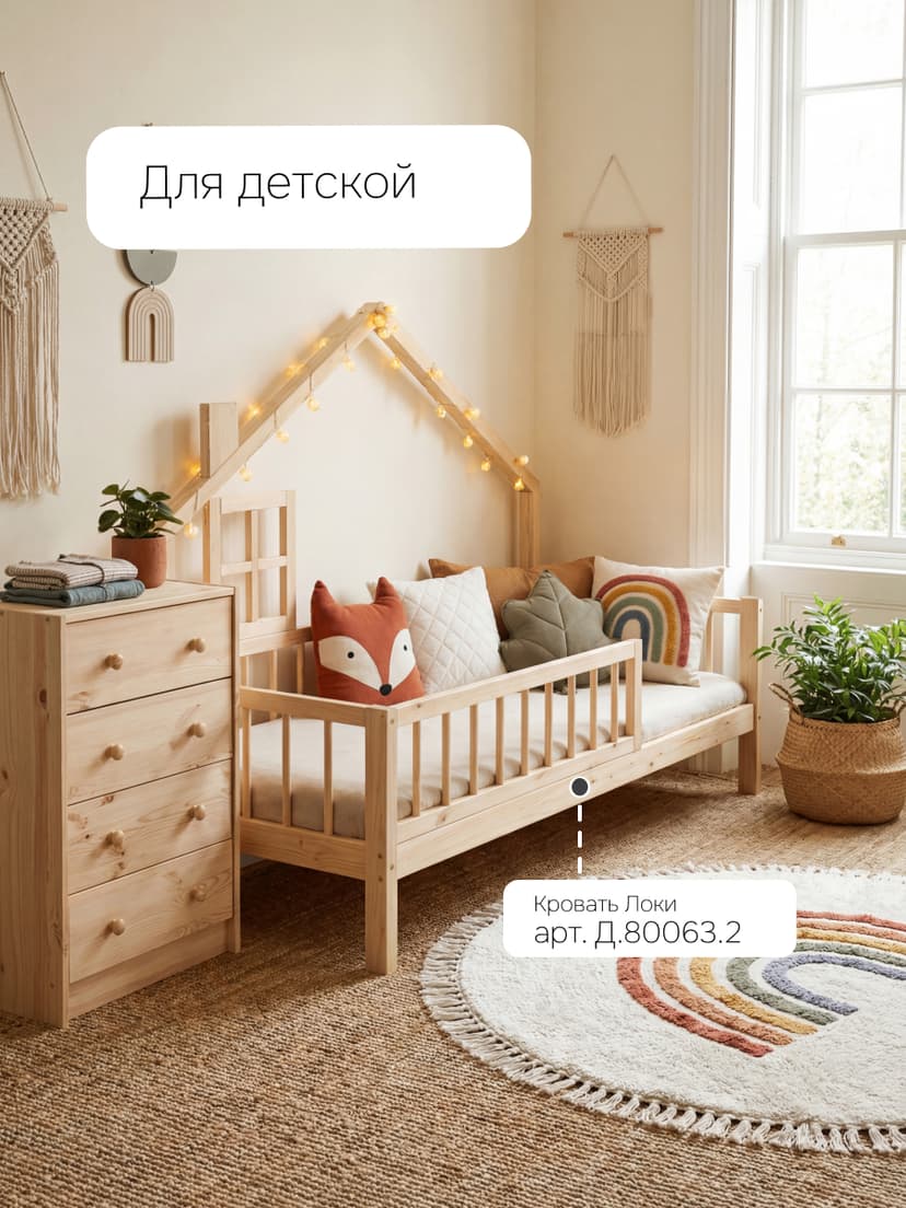 Комод деревянный с ящиками Раст, из массива сосны