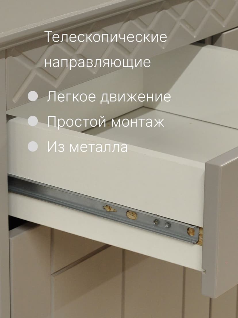 Комод Индра, 76,5х78,8х36,5, серый с ящиками, МДФ, Dipriz