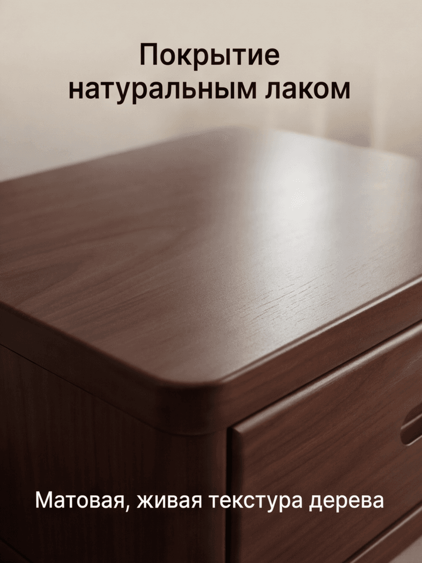 Тумба прикроватная, 47х29х15, Мелания, подвесная, с ящиком, коричневый, массив березы