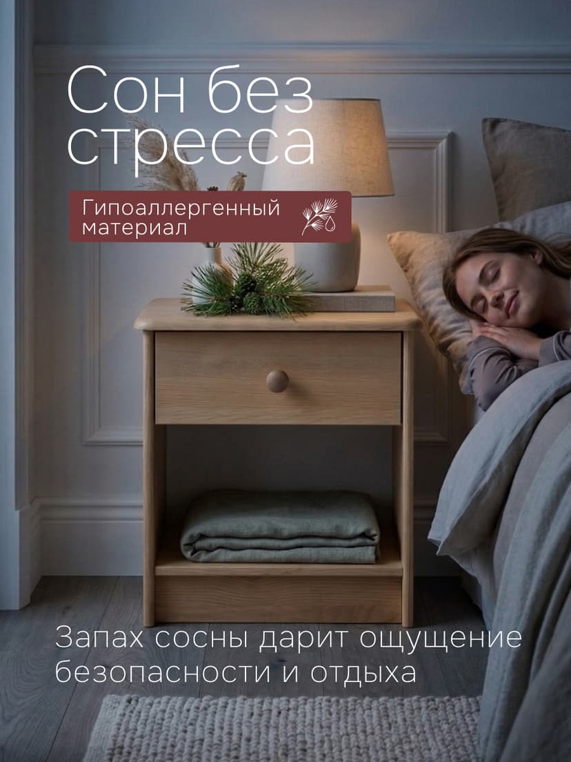Комод 1 ящ Хаба 41х42х30 сосна/бейц (FSM BY/112 08.02.075.03 00084)