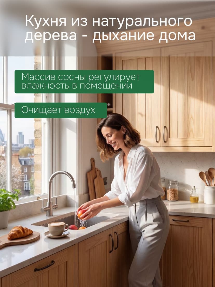 Кухонный модуль напольный Вестфалия, 80х51х84, с ящиками, массив сосны, Dipriz