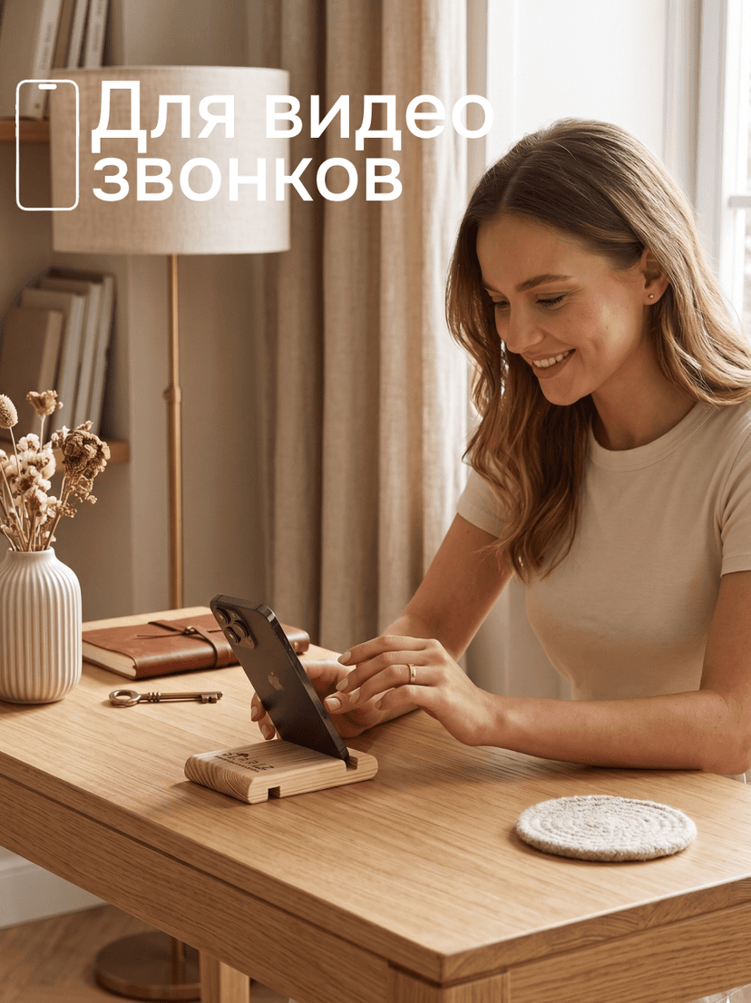 Подставка для телефона 130х80х18 с логотипом "DIPRIZ"/сосна/без отделки(FSM BY/112 08.02.075.03 0008 — фото 5
