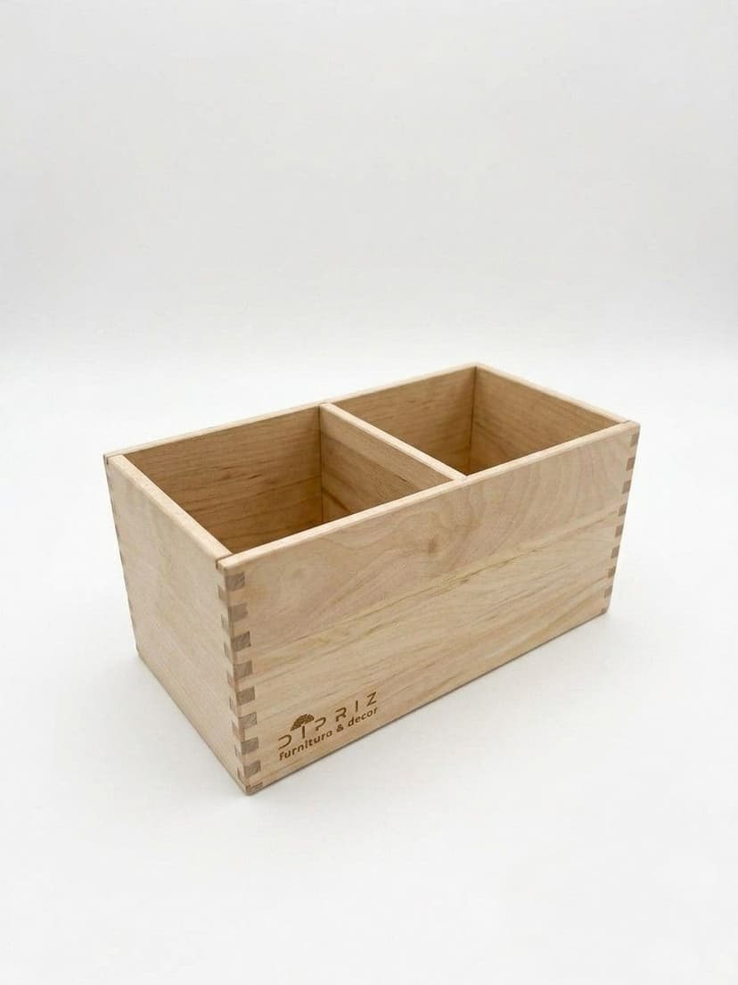 Органайзер настольный 22×11×11, 2 отделения, массив берёзы без покрытия