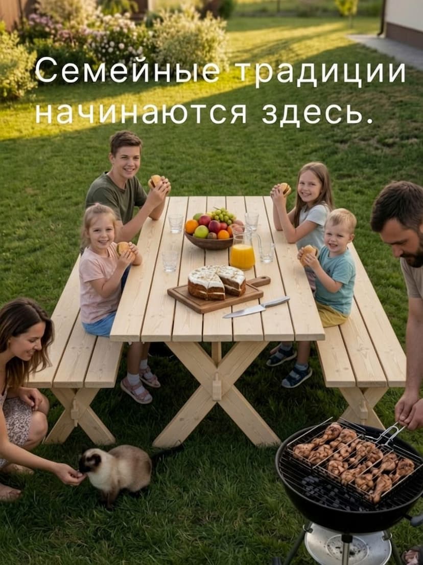 Скамейка садовая, 200х44х44, Осло, для кухни, банкетка в прихожую, массив сосны, бейц, Dipriz