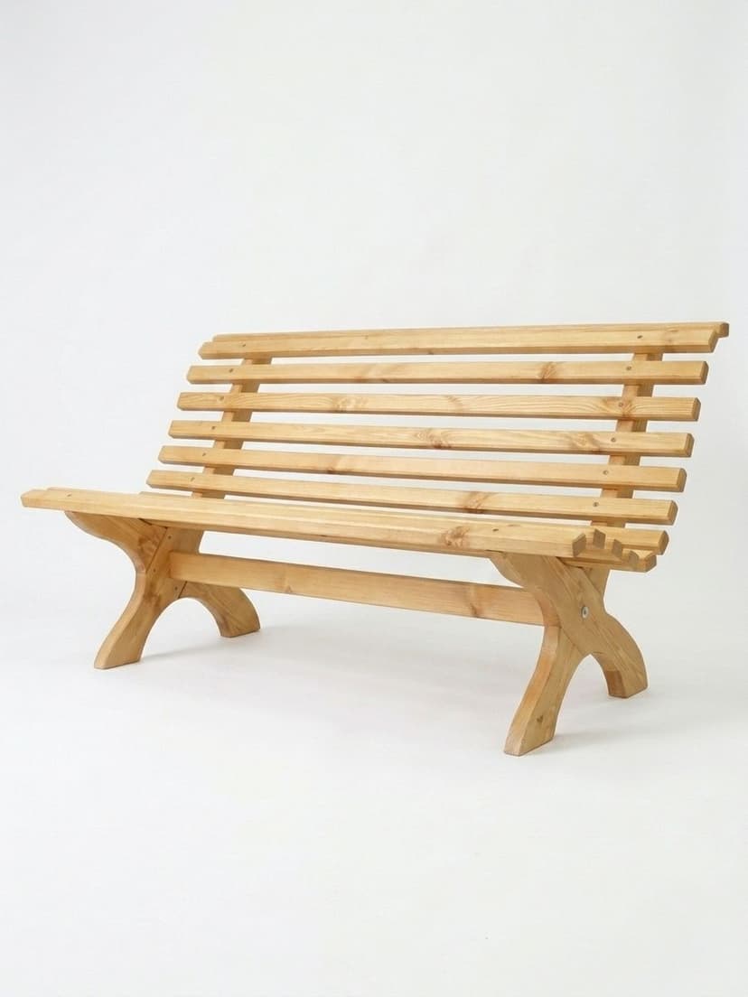 Скамейка садовая, 150х74х83, Осло, со спинкой, из массива сосны, бейц, Dipriz