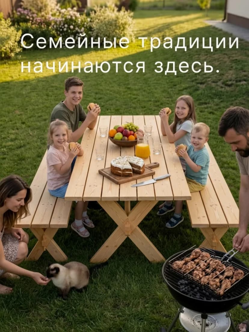 Скамейка садовая, 200х44х44, Осло, для кухни, банкетка в прихожую, из массива дерева, без отделки, Dipriz