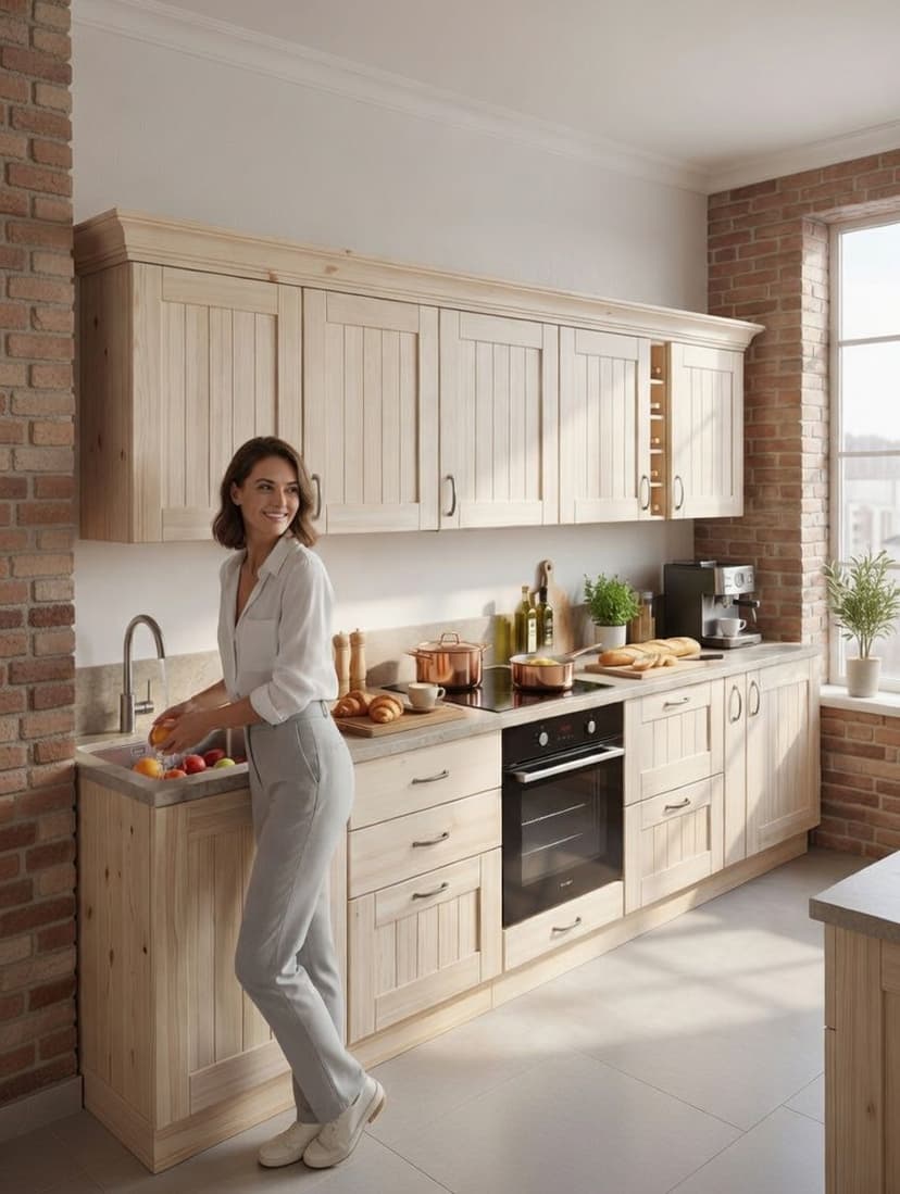 Фальшпанель для кухни Вестфалия, 31х2х72, массив сосны, Dipriz